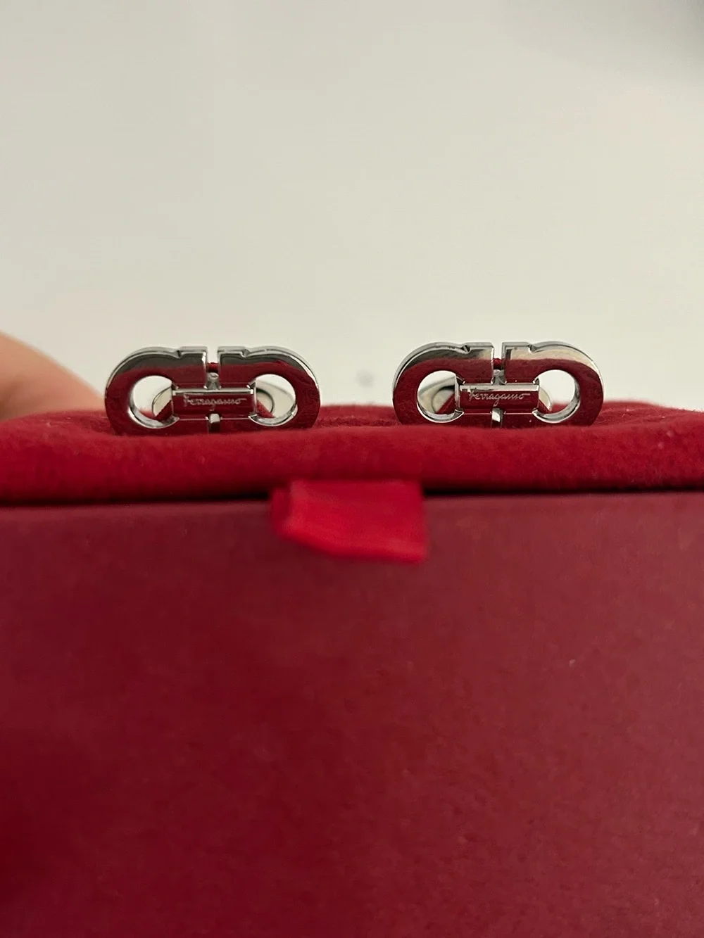 Ferragamo Silver Interlocking Logo Cufflinks - Men Accessories. Never used.